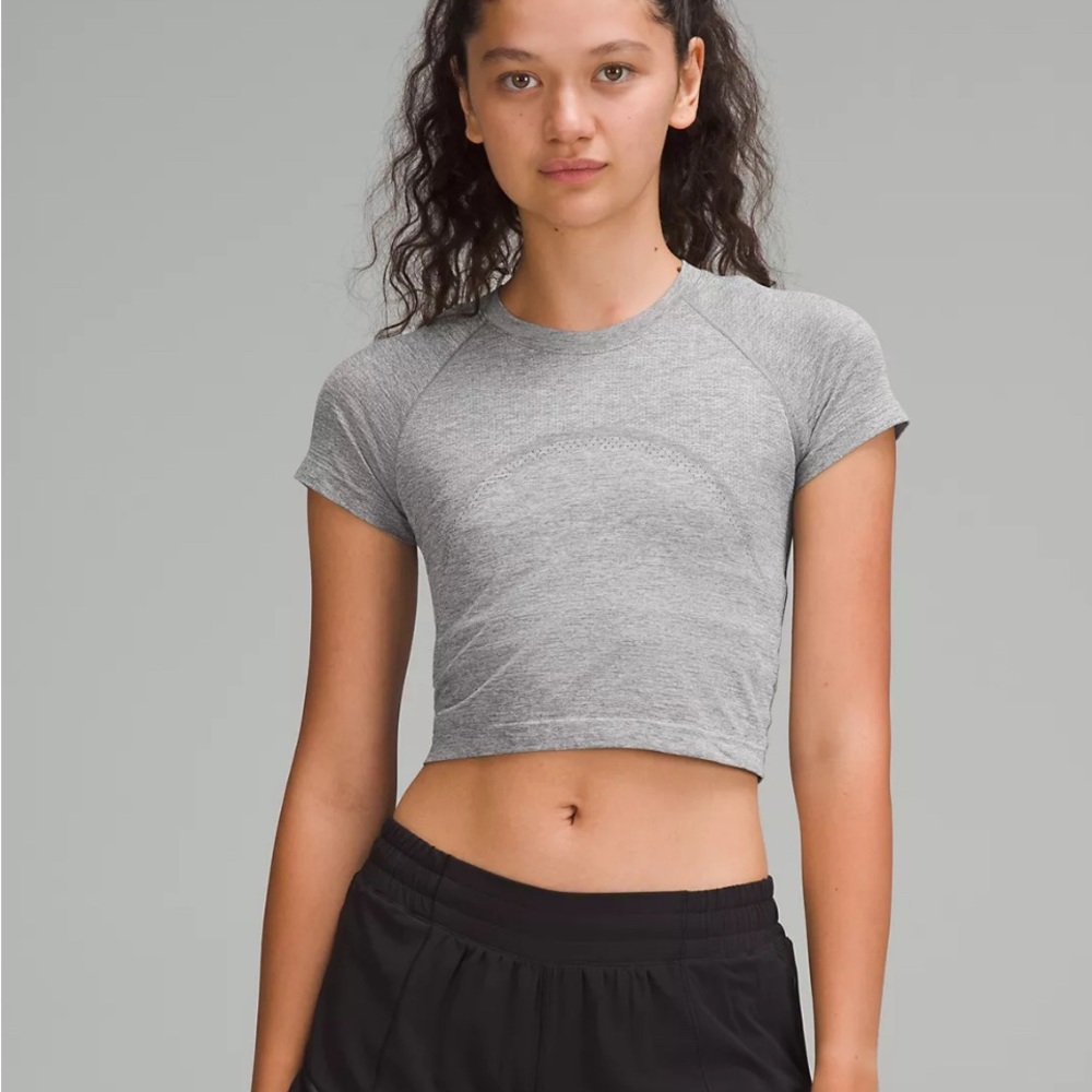 Lululemon Grey Cropped Swiftly Tech